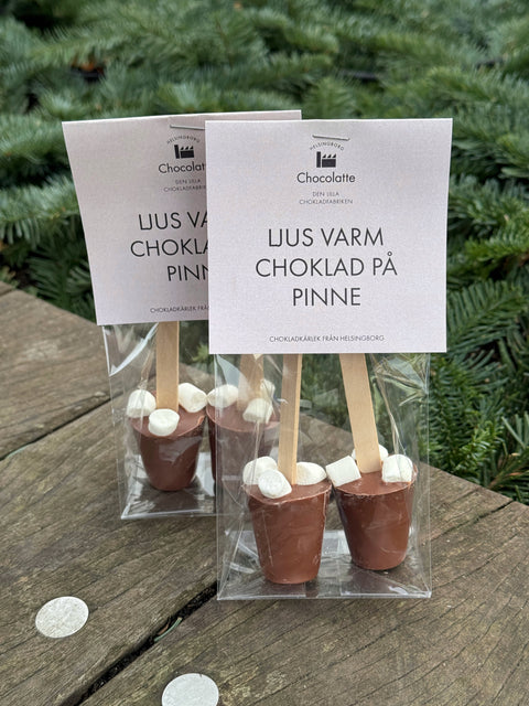 Varm choklad på pinne i mjölkchoklad