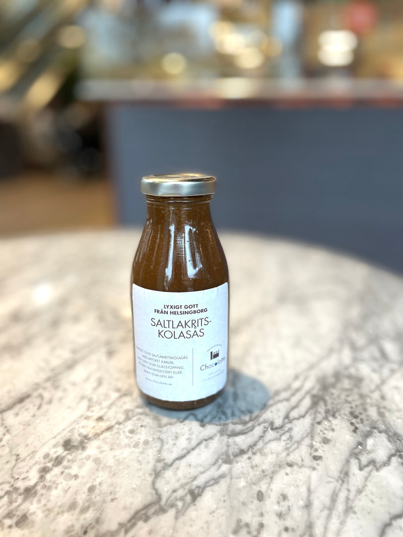 Saltlakritskolasås - Chocolatte Helsingborg